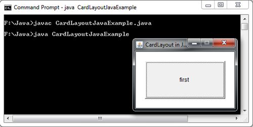 CardLayout in Java Example