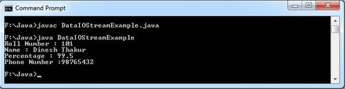 DataInputStrem, DataOutputStream in Java Example