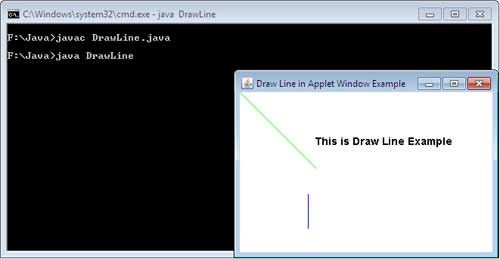 Draw Line in Applet Window Example
