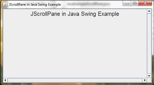 Example JScrollPane in Java Swing