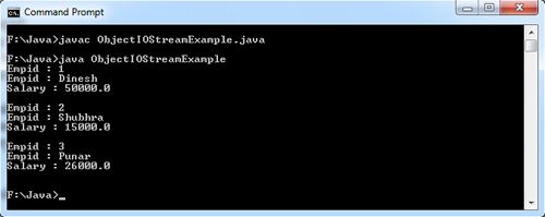 ObjectIOStream in Java Example