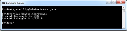 Single Inheritance in Java Example
