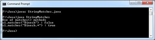 String Matches Methods In Java Examples