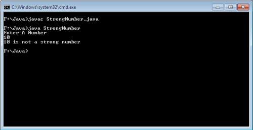 Strong Number Program In Java Example