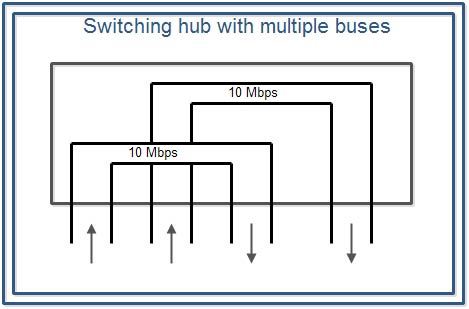 Switching Hub with Multiple Buses