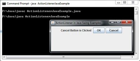 ActionListener in Java Swing Examples