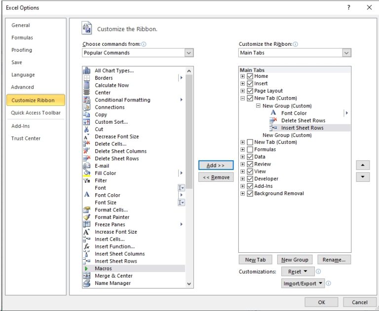 Customizing the Ribbon in Excel 2010 - Computer Notes