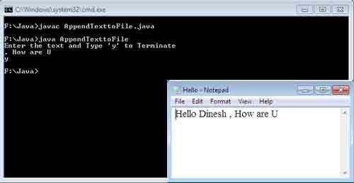 Append Text to File Java Example 