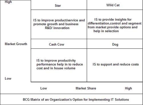 BCG Matrix of an Organization's Option for Implementing IT Solutions