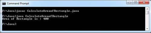 Calculate Area of Rectangle Using Class in Java Example