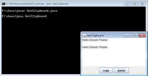 Clipboard in Java Swing Example