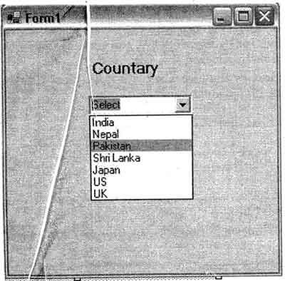 The Windows Forms ComboBox control is used to display data in a drop-down combo Box. 