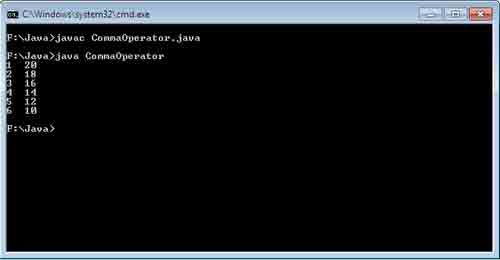 Comma Operator in Java 