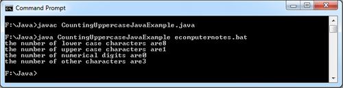 Counting Uppercase, LowerCase, Digits in a File Java Example