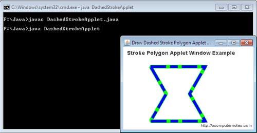 Dashed Stroke Polygon Applet Window Example