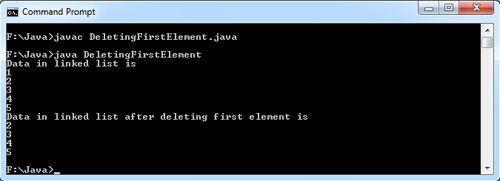 Deleting First Element Of Linked List Java Example