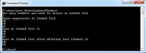 Deleting Last Element Of Linked List Java Example