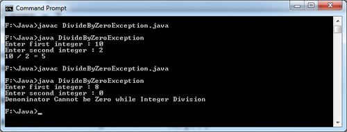 DivideByZeroException Java 