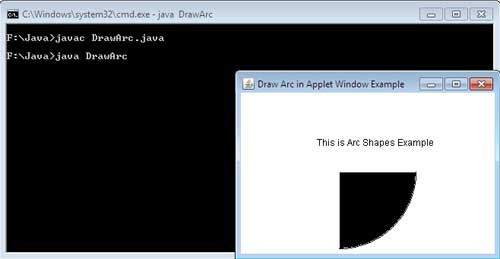 Draw Arc in Applet Window Example