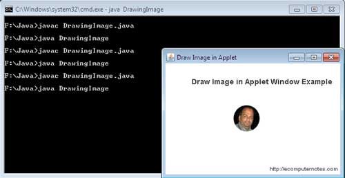 Draw Image in Applet Window Example