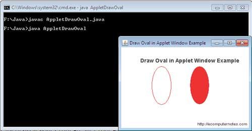 Draw Oval in Applet Window Example