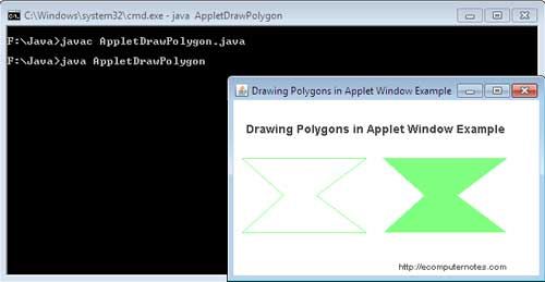 Drawing Polygons in Applet Window Example