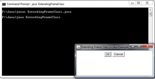 Extending Frame Class in Java Example