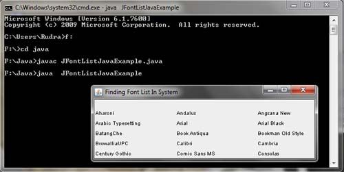  Find Font List in Java Swing Example