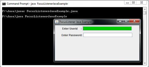 FocusListener in Java Swing Example