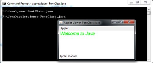 Font Class in Java Example