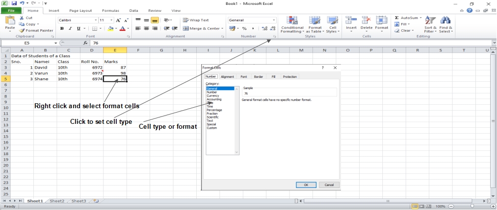 Format Cell in excel 2010