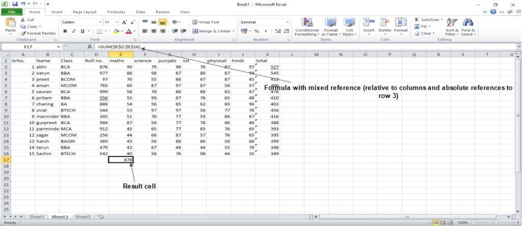 Working with Formula in Excel 2010 - Computer Notes