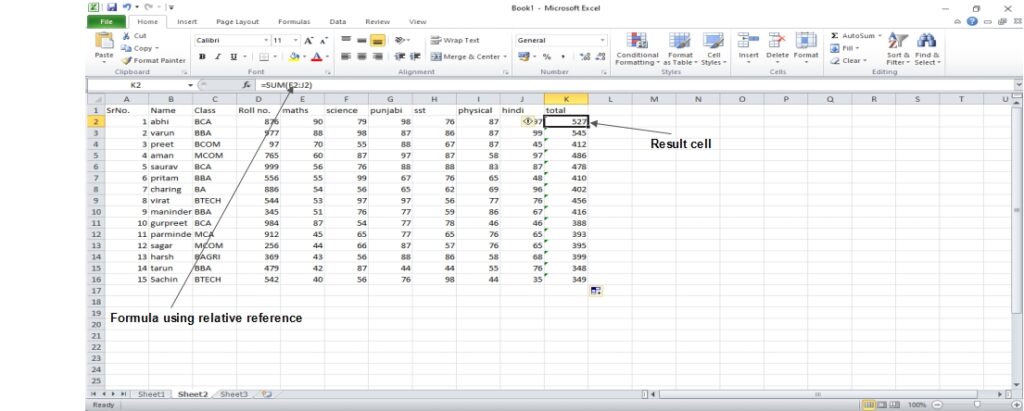 Working with Formula in Excel 2010 - Computer Notes