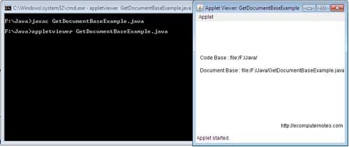 GetDocumentBase and getCodeBase Example