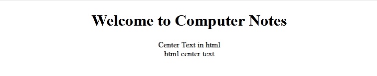 How to center text in HTML