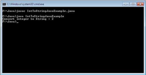 Convert Int to String Java Example