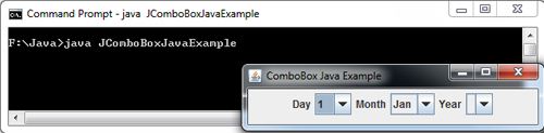 JComboBox in Java Swing Example