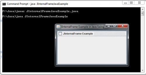 JInternalFrame Example in Java Swing