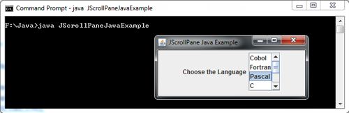 JScrollPane in Java Swing Example