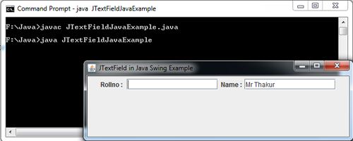 JTextField in Java Swing Example