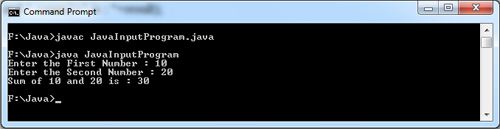 Java Input Program Example