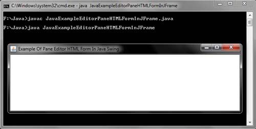 Java JEditorPane HTML Form Example