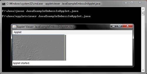 Emboss Java Applet Example