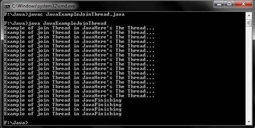 Java Example for JoinThread