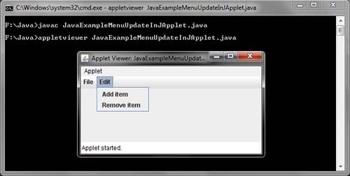 JMenuItem Example in Java