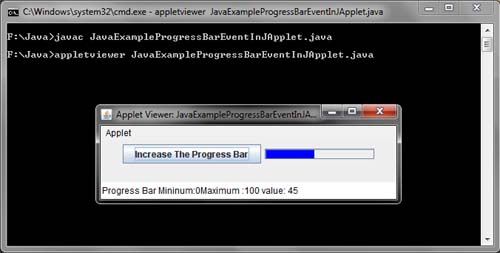 JProgressBar Event in Java Example