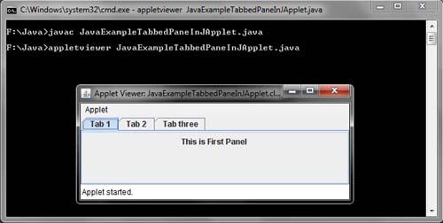 JTabbedPane Example in Java