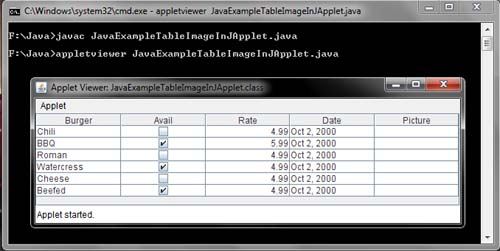 JTable Image Cell Example in Java