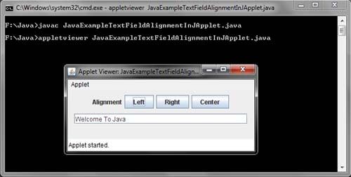JTextField Alignment in Java Example