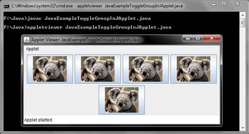 Java JToggleButton Group Example